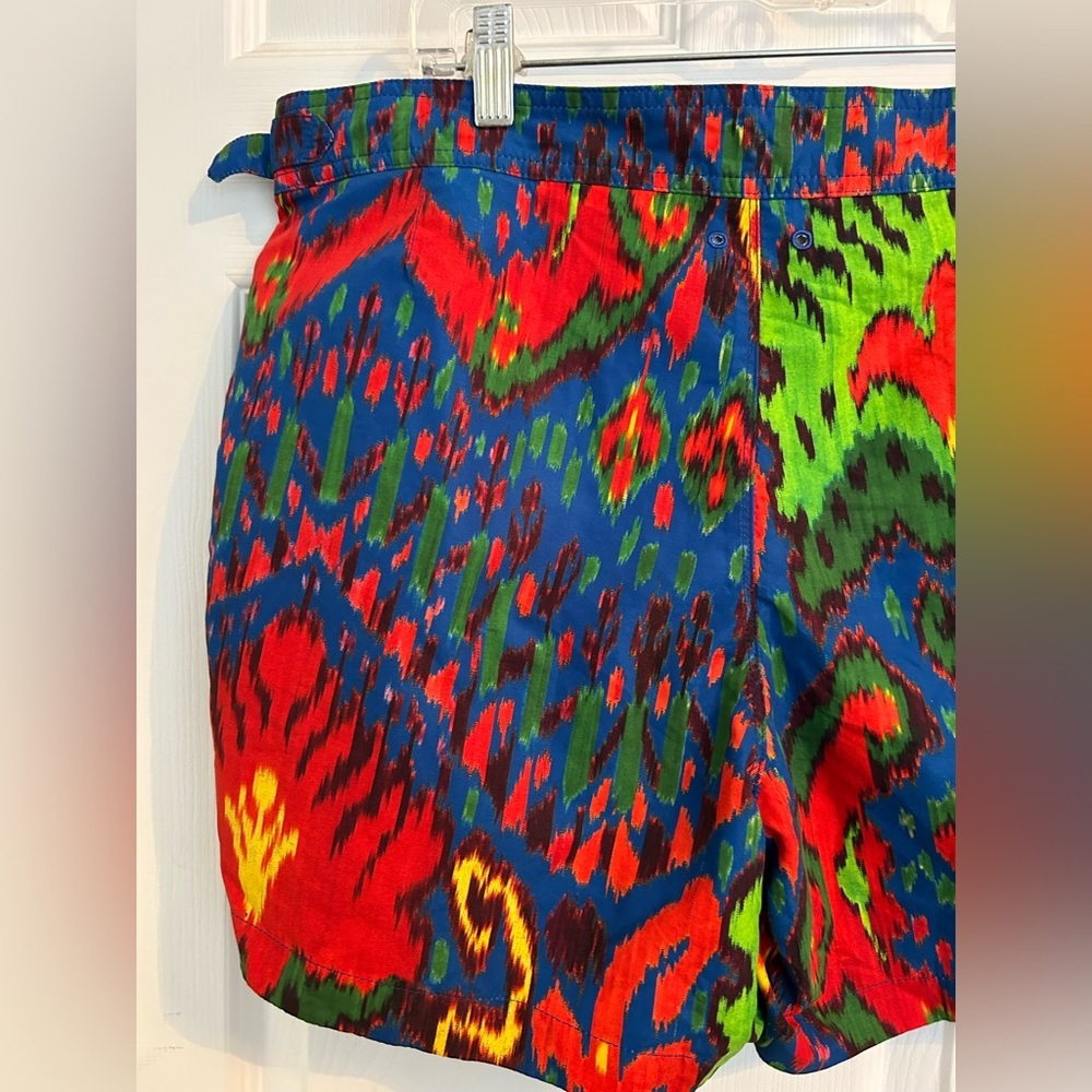 Ralph Lauren Purple Label Ikat Patterned Men’s Swim Trunks - Picture 10 of 13